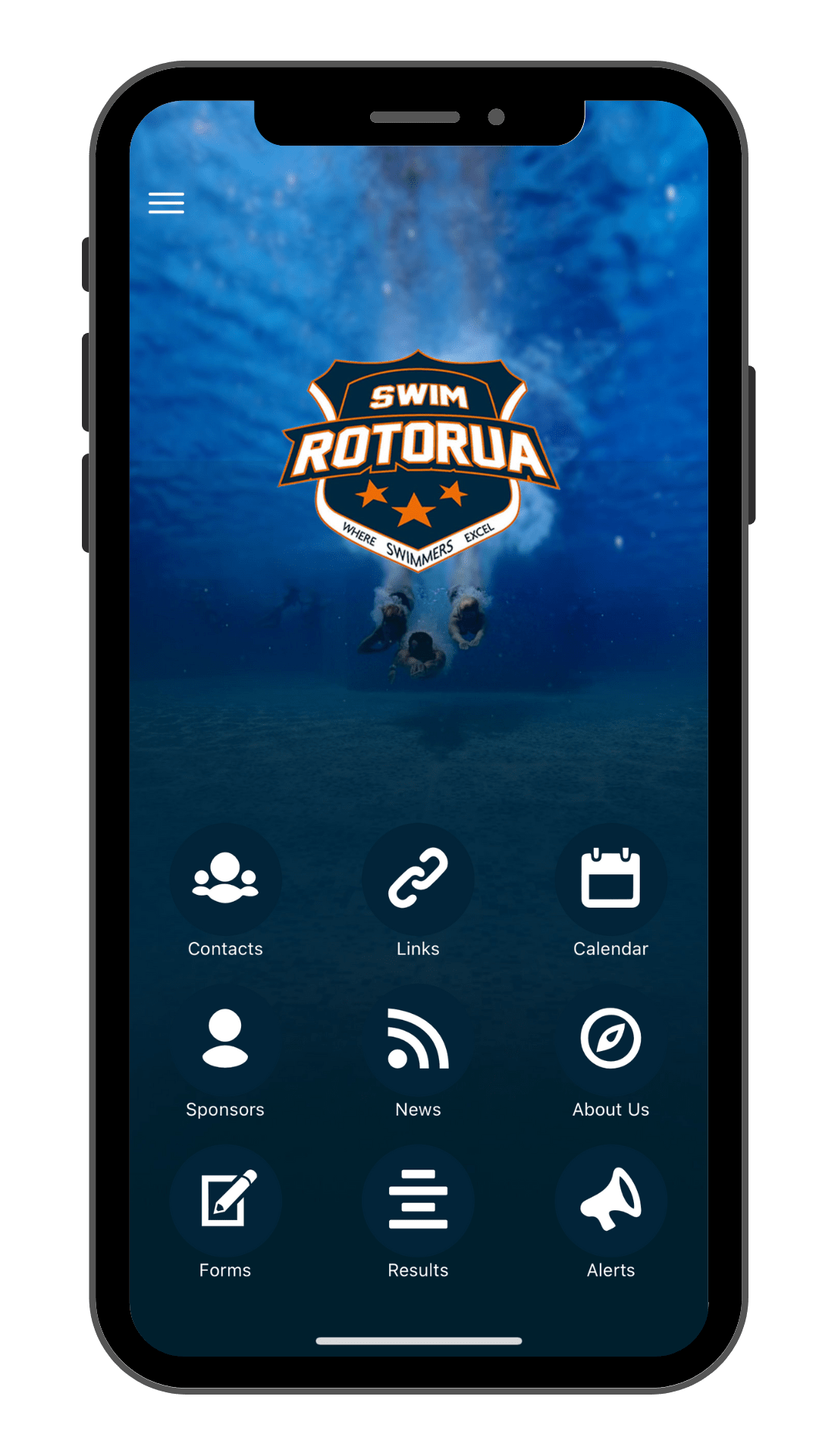 rotorua swim club app on mobile